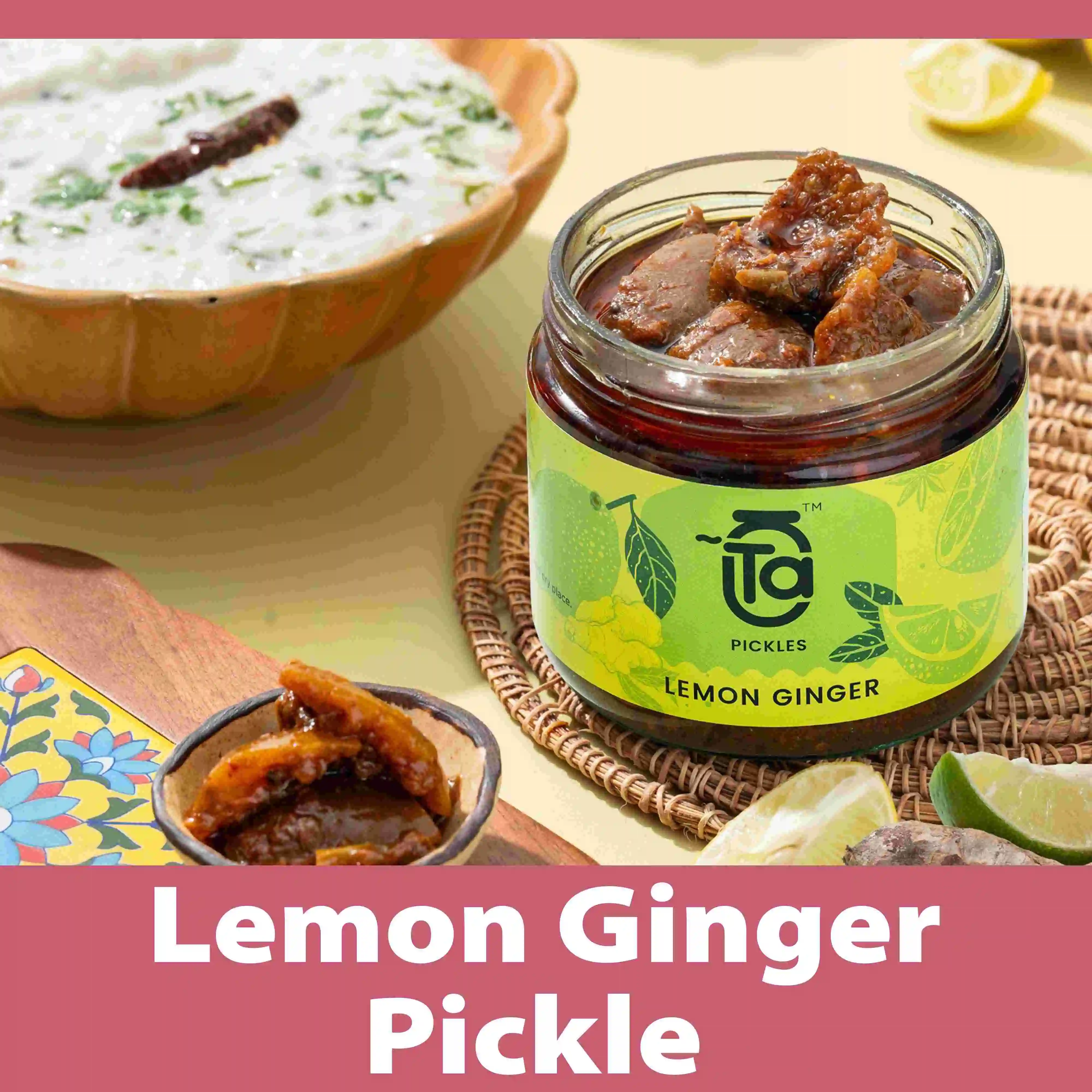 Lemon Ginger Pickle (150 gms) - made with cold-pressed oil